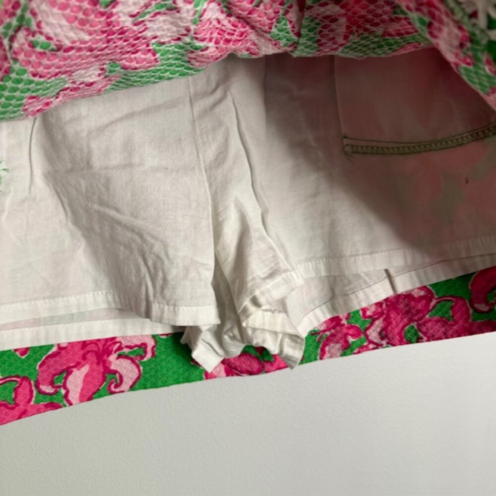 Lilly Pulitzer Pink & Green Floral Skort Size 8 - Picture 4 of 5